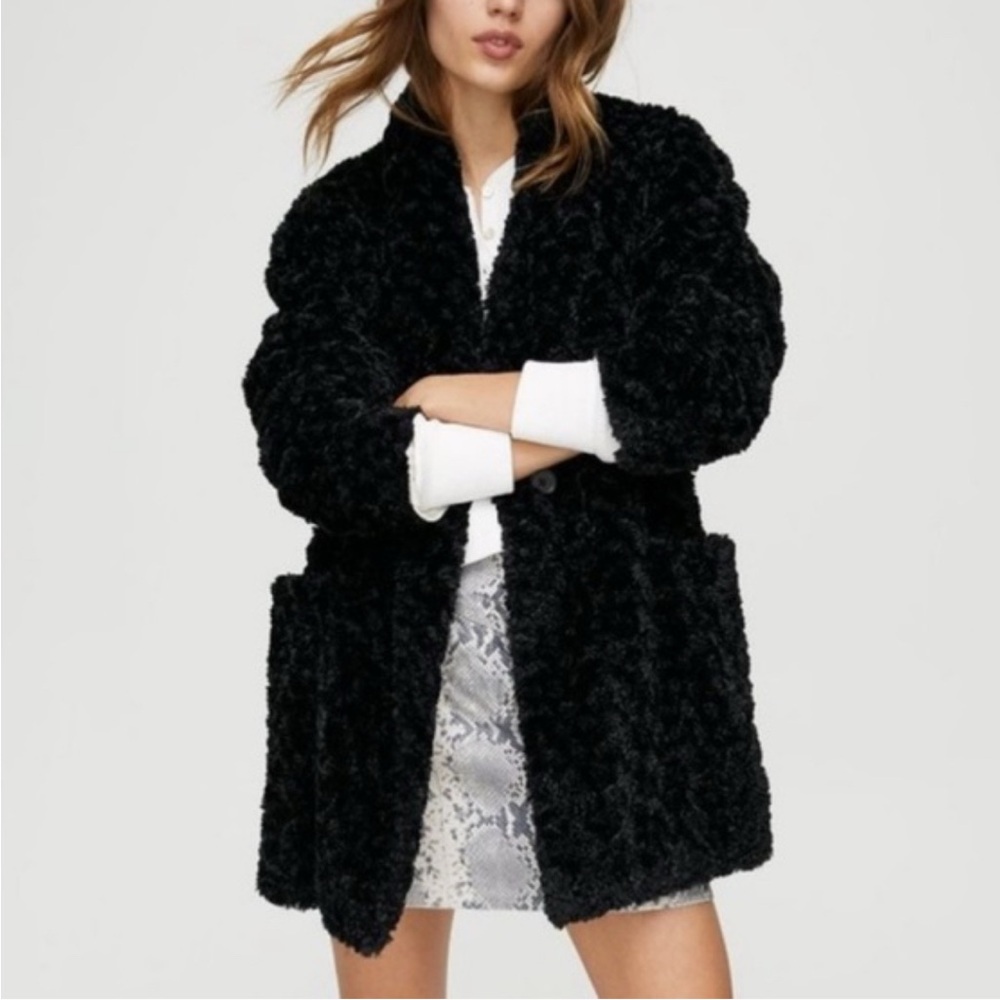 Wilfred Free Faux Fur Teddy Bear Coat Size Medium